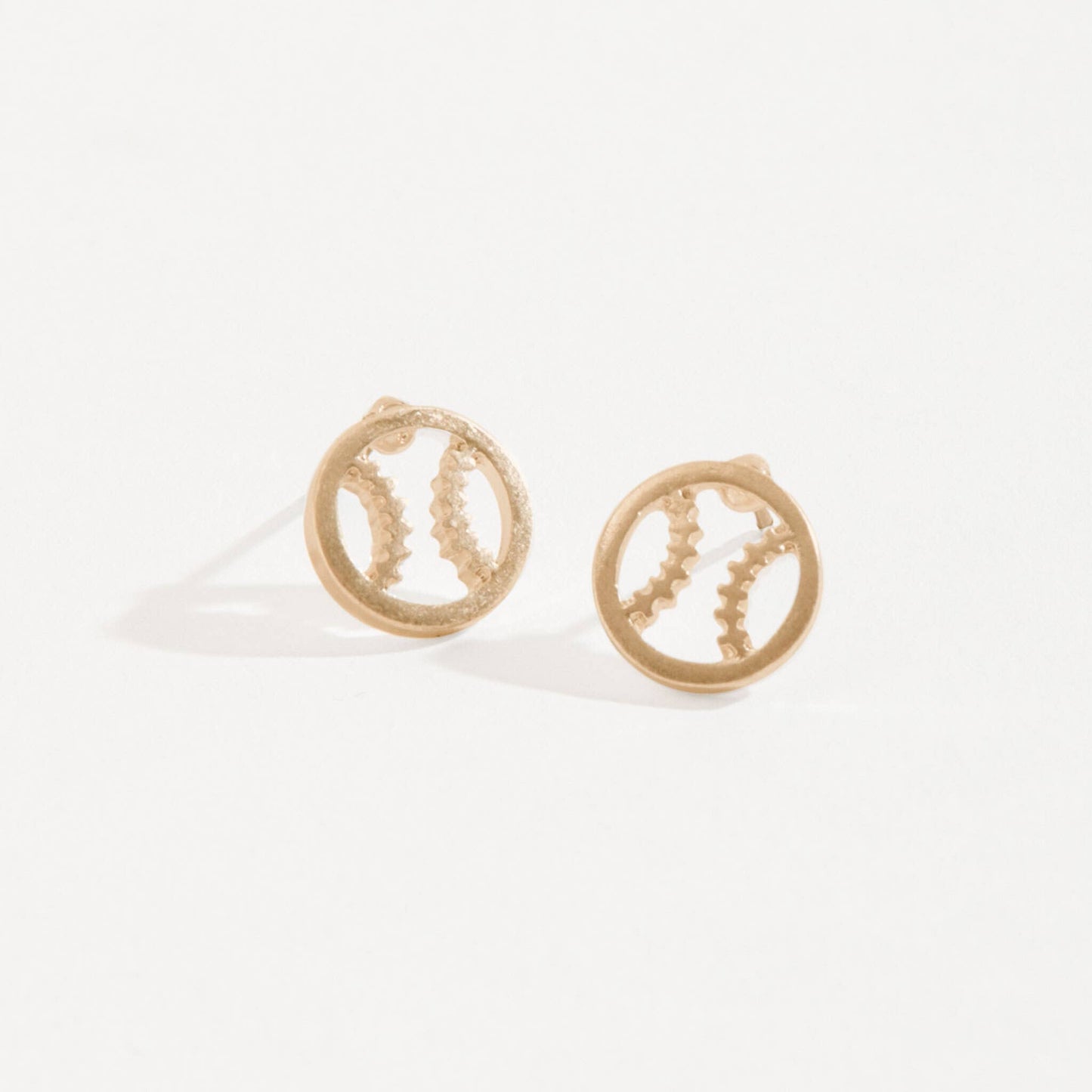 Baseball Stud Buds Earrings: Gold