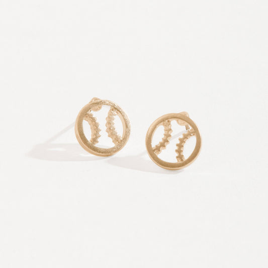 Baseball Stud Buds Earrings: Gold
