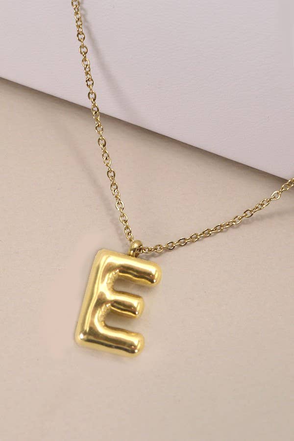 18K STAINLESS STEEL TARNISH FREE  INITIAL NECKLACE | 80N650: E