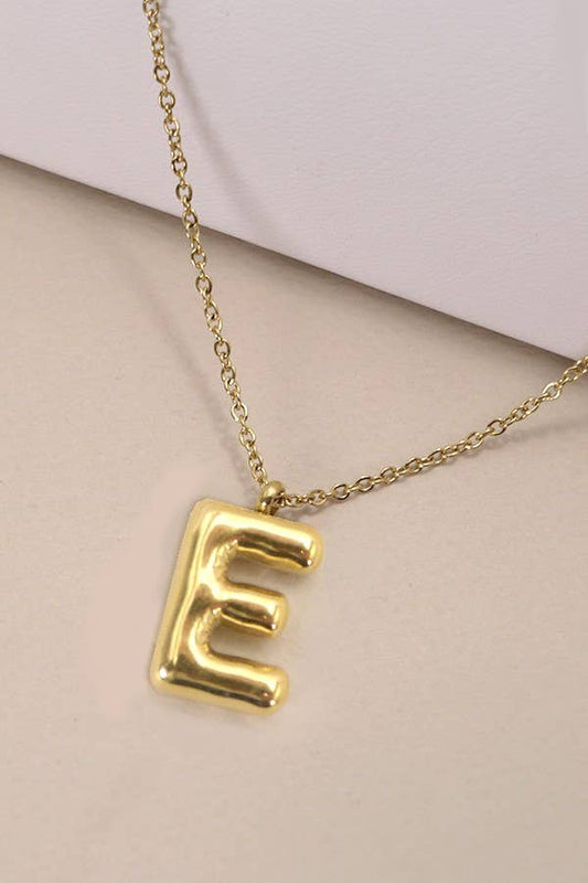 18K STAINLESS STEEL TARNISH FREE  INITIAL NECKLACE | 80N650: E