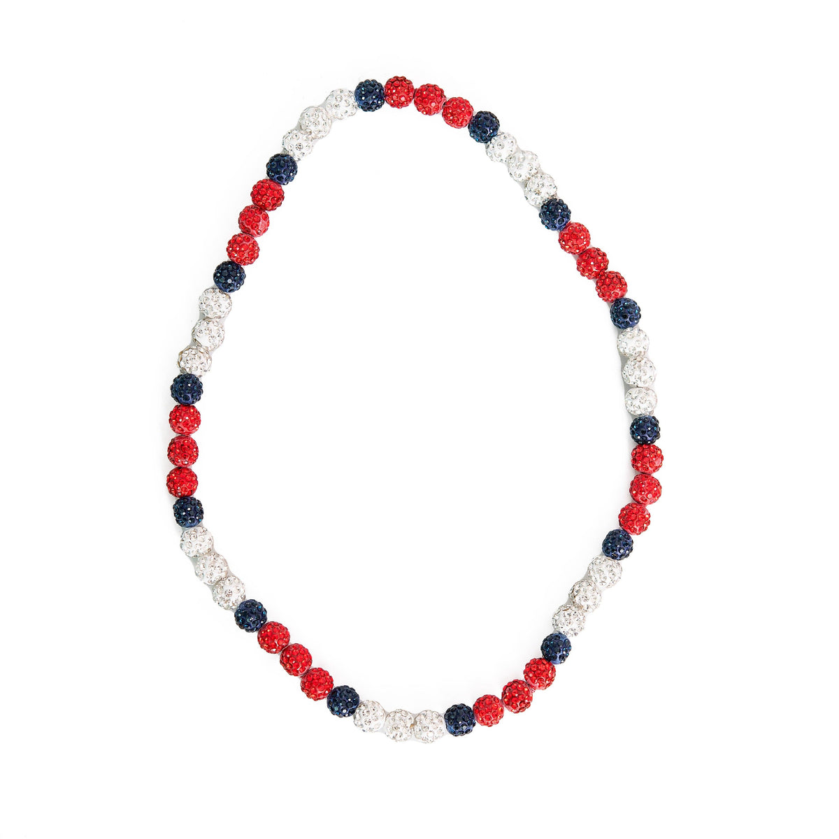 Bling Baseball Necklace: Sky Blue Black and White
