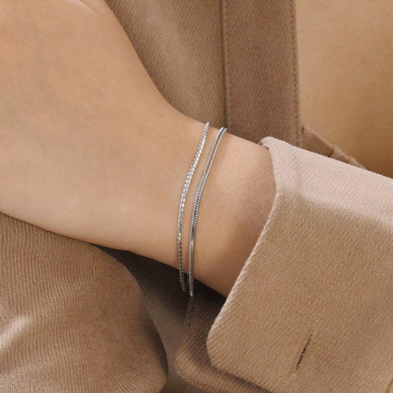 18K STAINLESS STEEL TARNISH FREE LAYERED BRACELET |  40B5145: GOLD