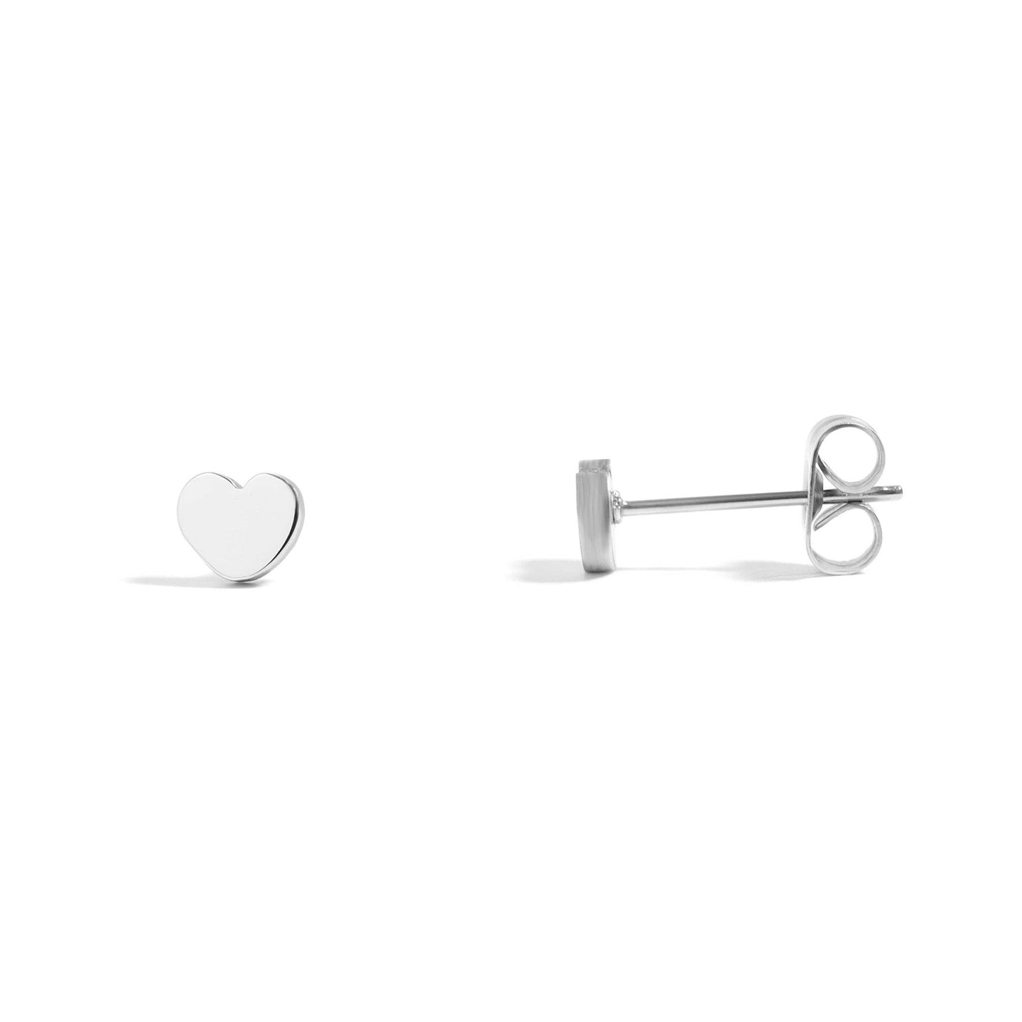 18K Gold PVD Stainless Steel Heart Stud Earrings: Gold