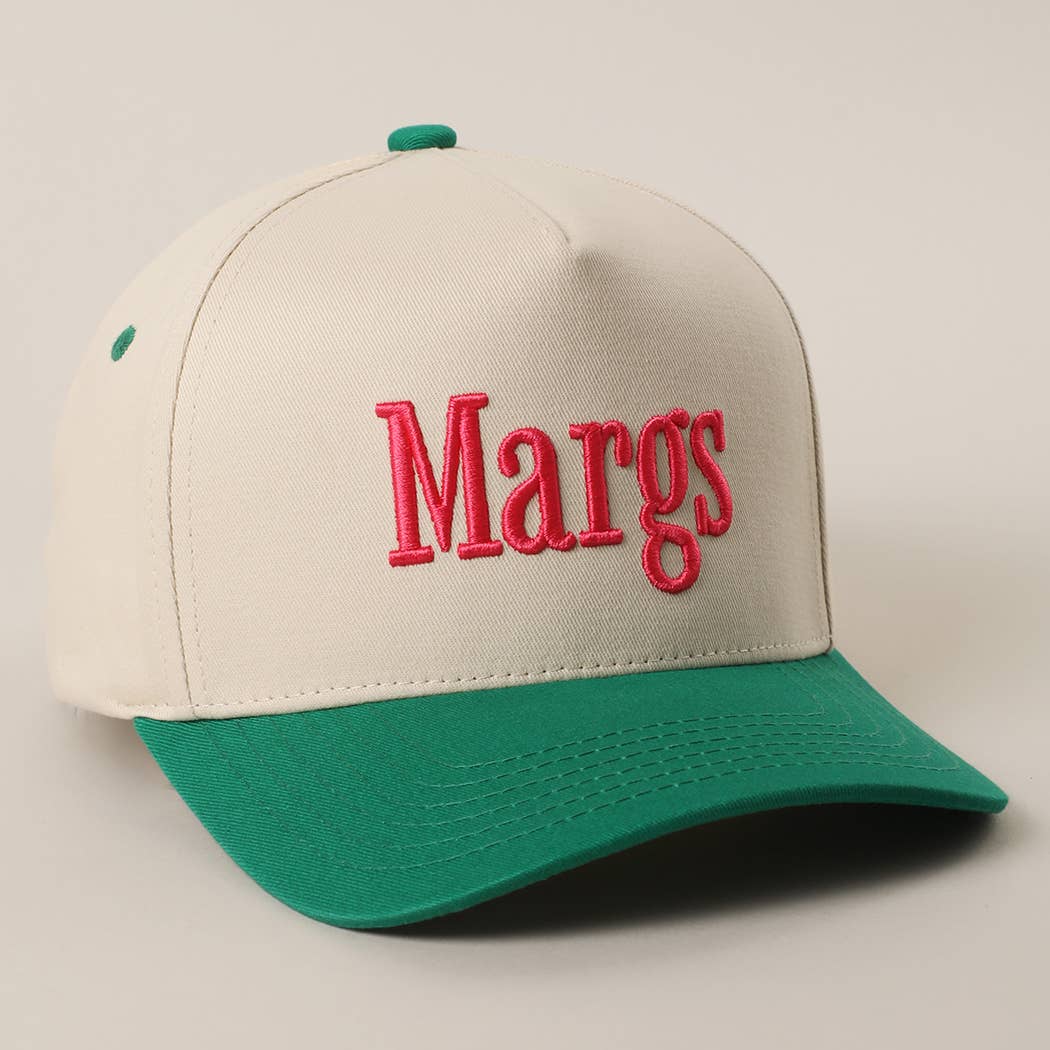 Margs Embroidered Canvas Two-Tone Trucker Hat: BUTTER YELLOW / One Size