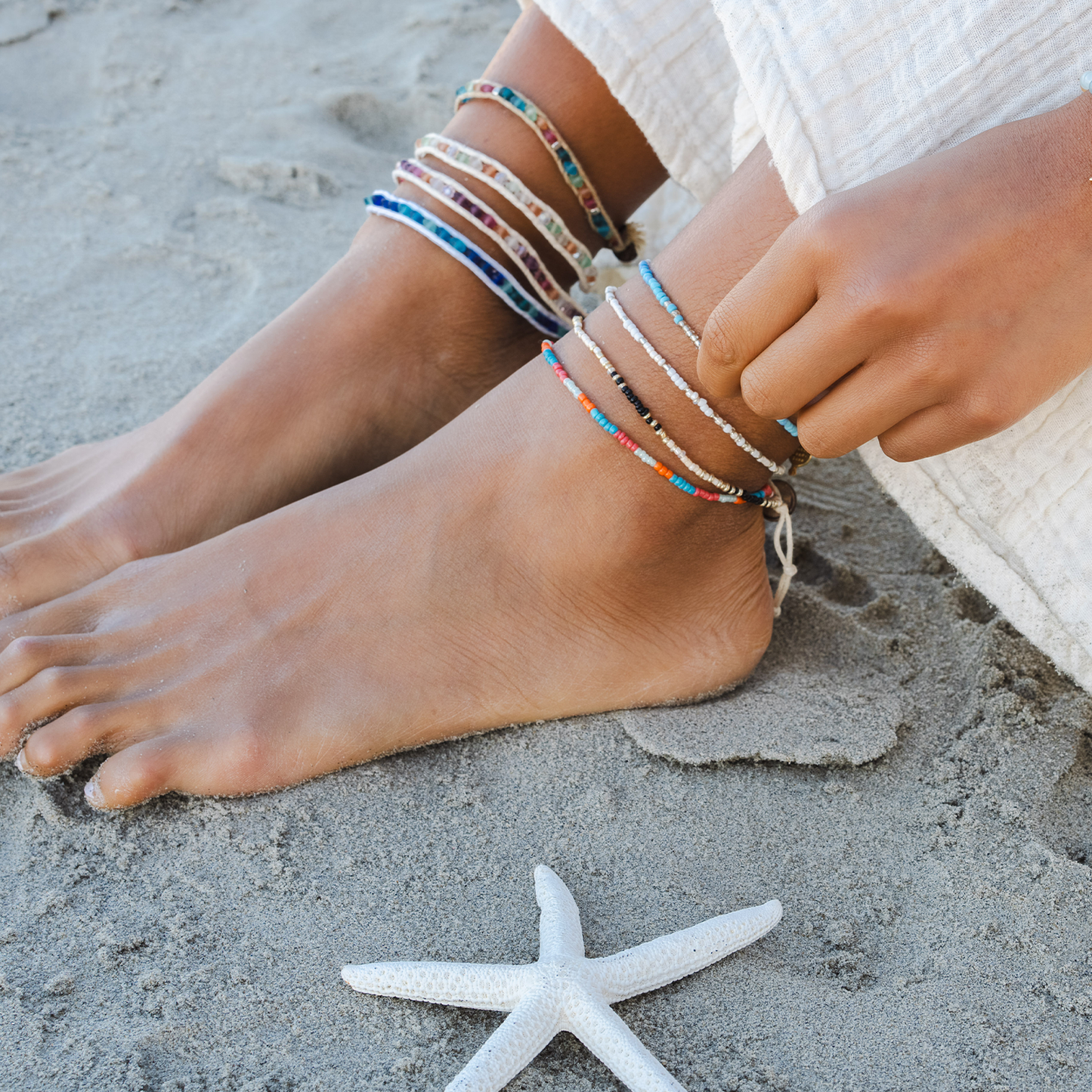 Beaded Anklets (10 Pack Assortment)