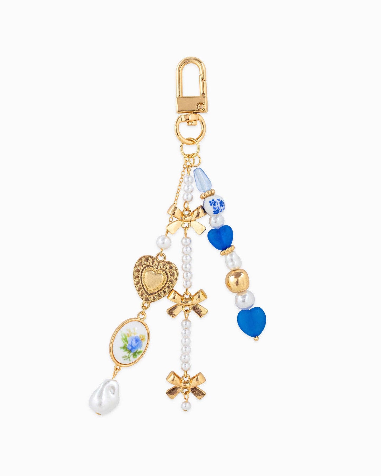 Romantic Ceramic and Bow Charm Bag Charm: Pink