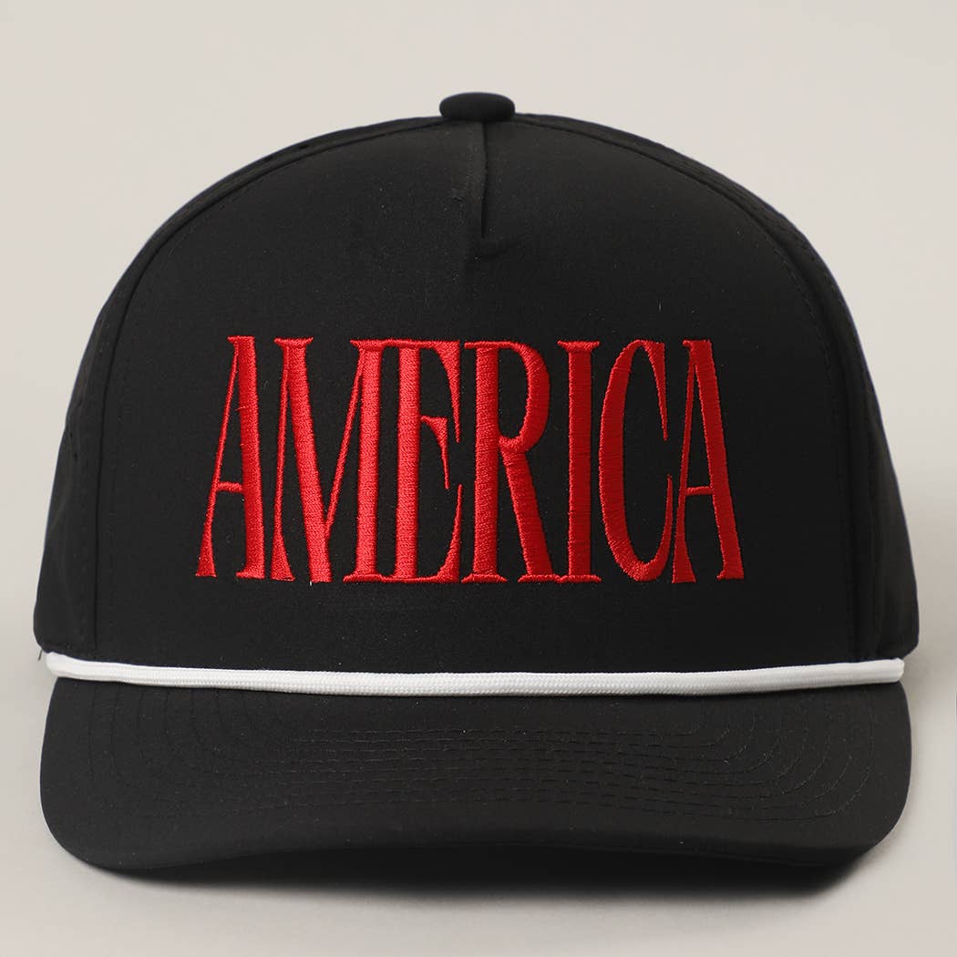 AMERICA Embroidered Premium Materials Trucker Hat: SAND / One Size