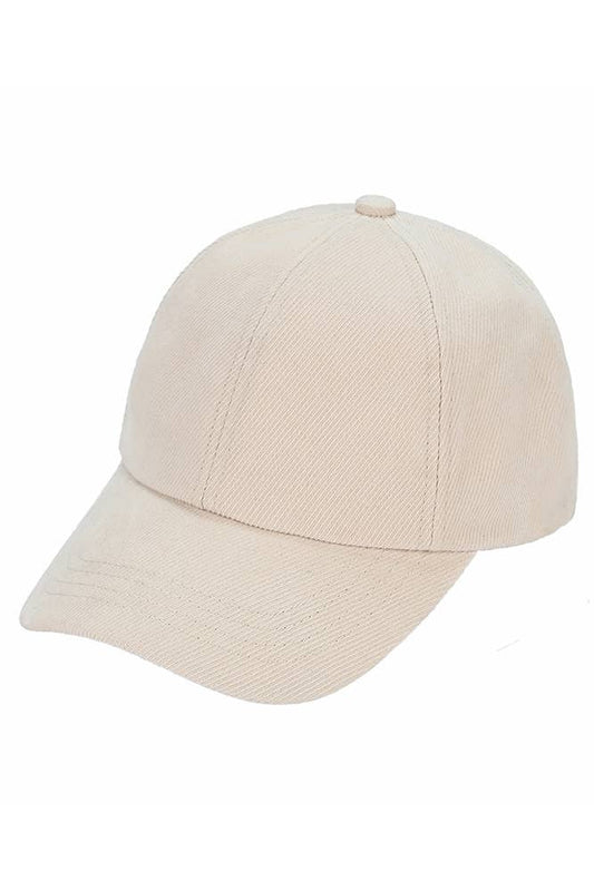 C.C Brushed Twill Baseball Cap: Light Beige