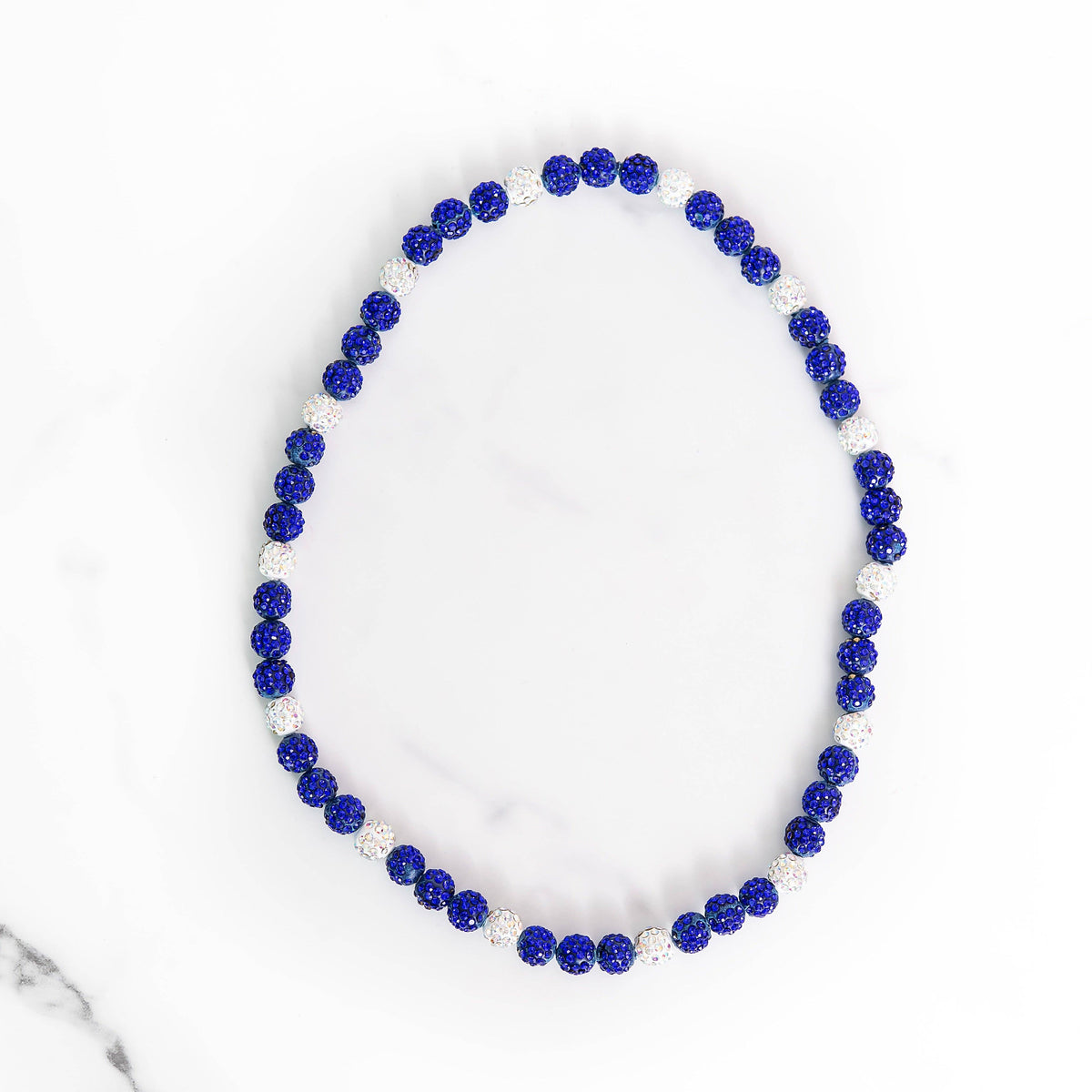 Bling Baseball Necklace: Red Navy and White