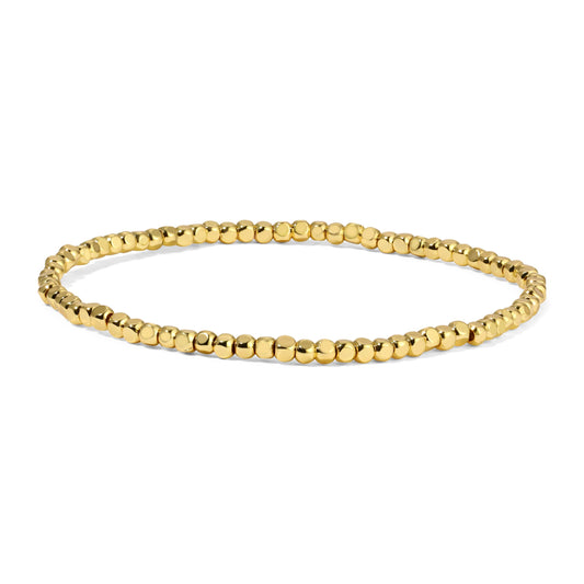 Gold Cube Bead Bracelet - Petite (2.5mm)