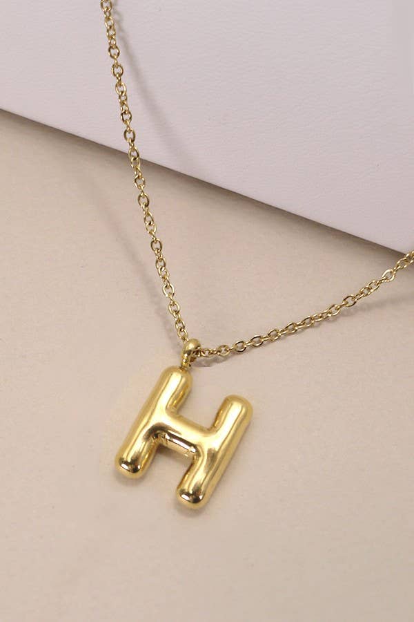 18K STAINLESS STEEL TARNISH FREE  INITIAL NECKLACE | 80N650: E