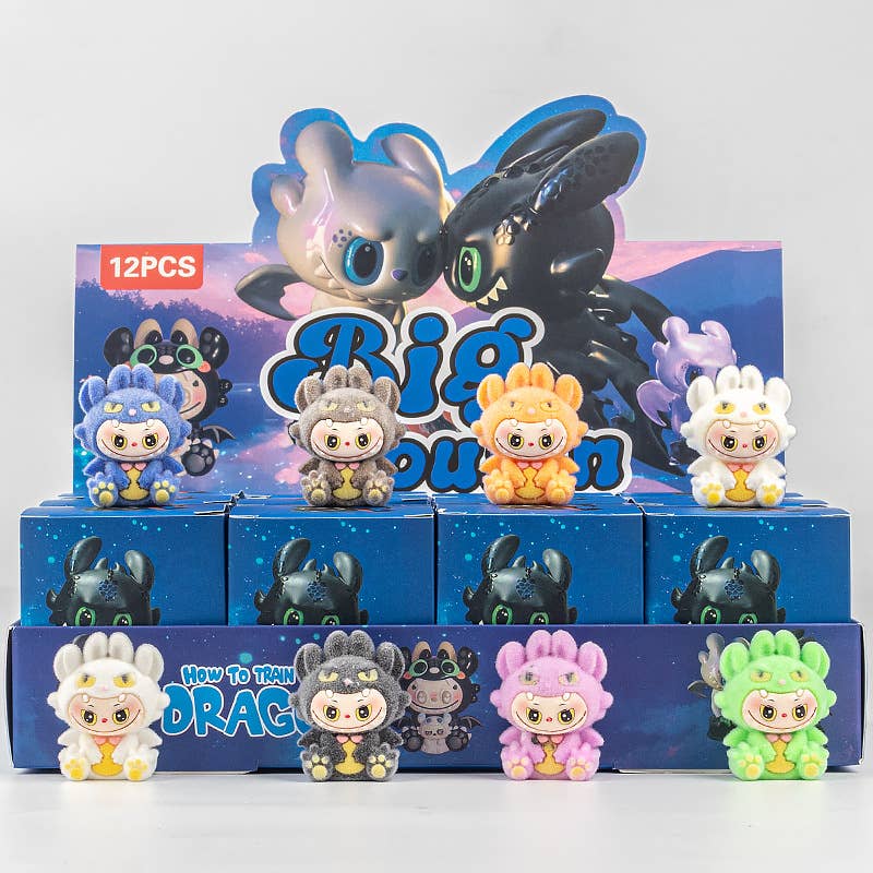 Flocking cute monster ornaments Gift Blind Box-12pcs: Skateboard
