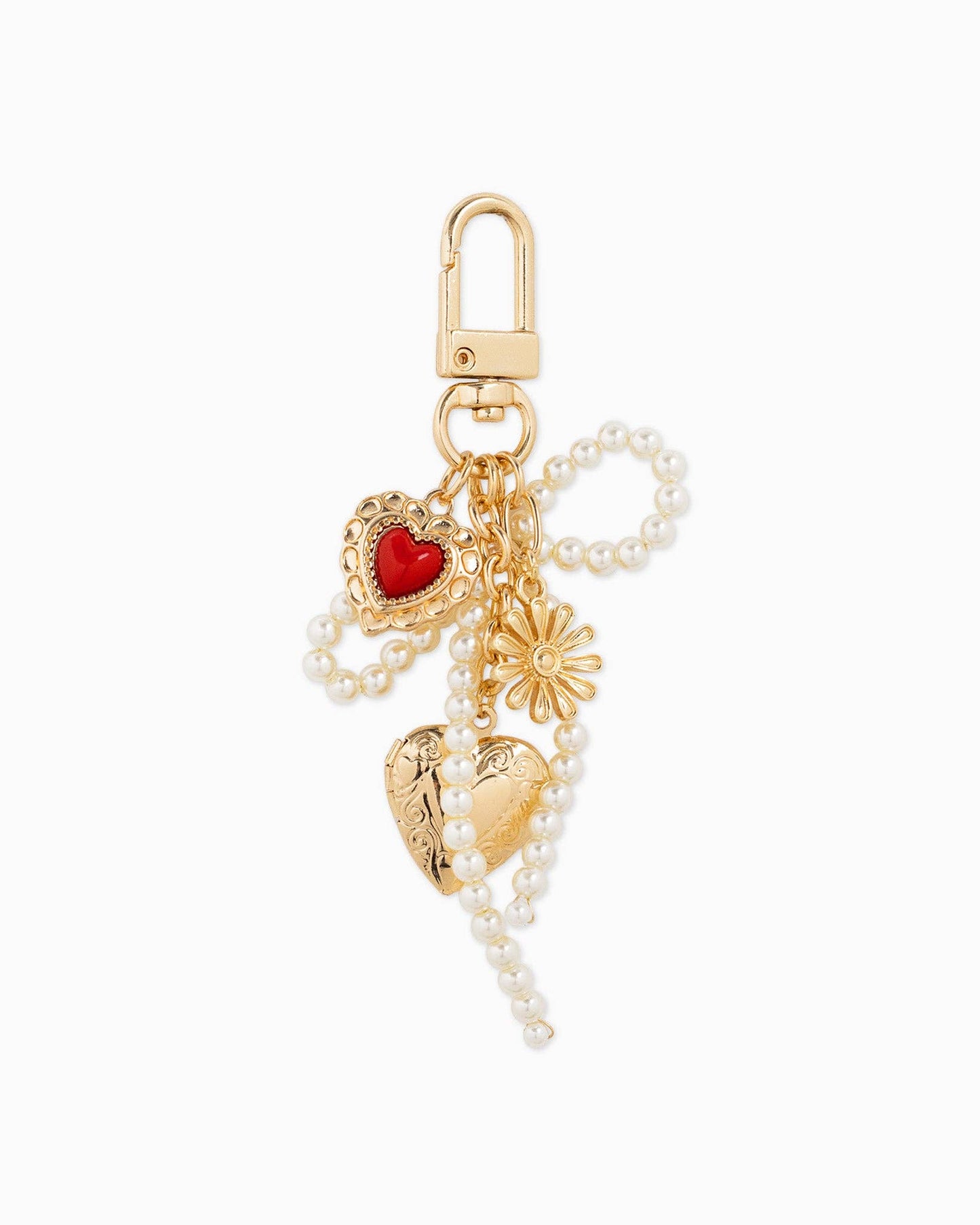 Multi Line Vintage Gothic Bag Charm: Gold