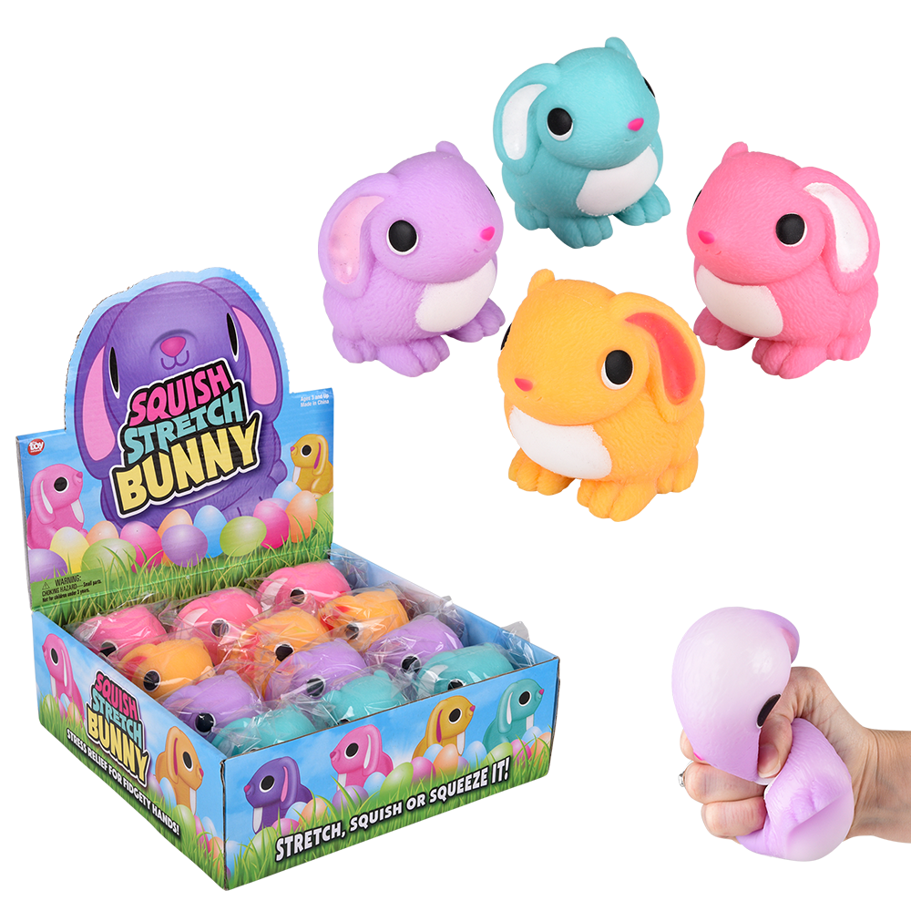SQUISH AND STRETCH EASTER BUNNY 3.25"