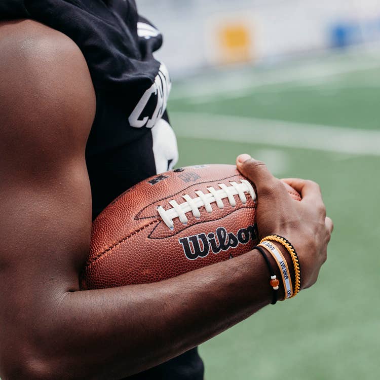 "Game Day" Black/Gold Hair Tie Bracelet: Medium