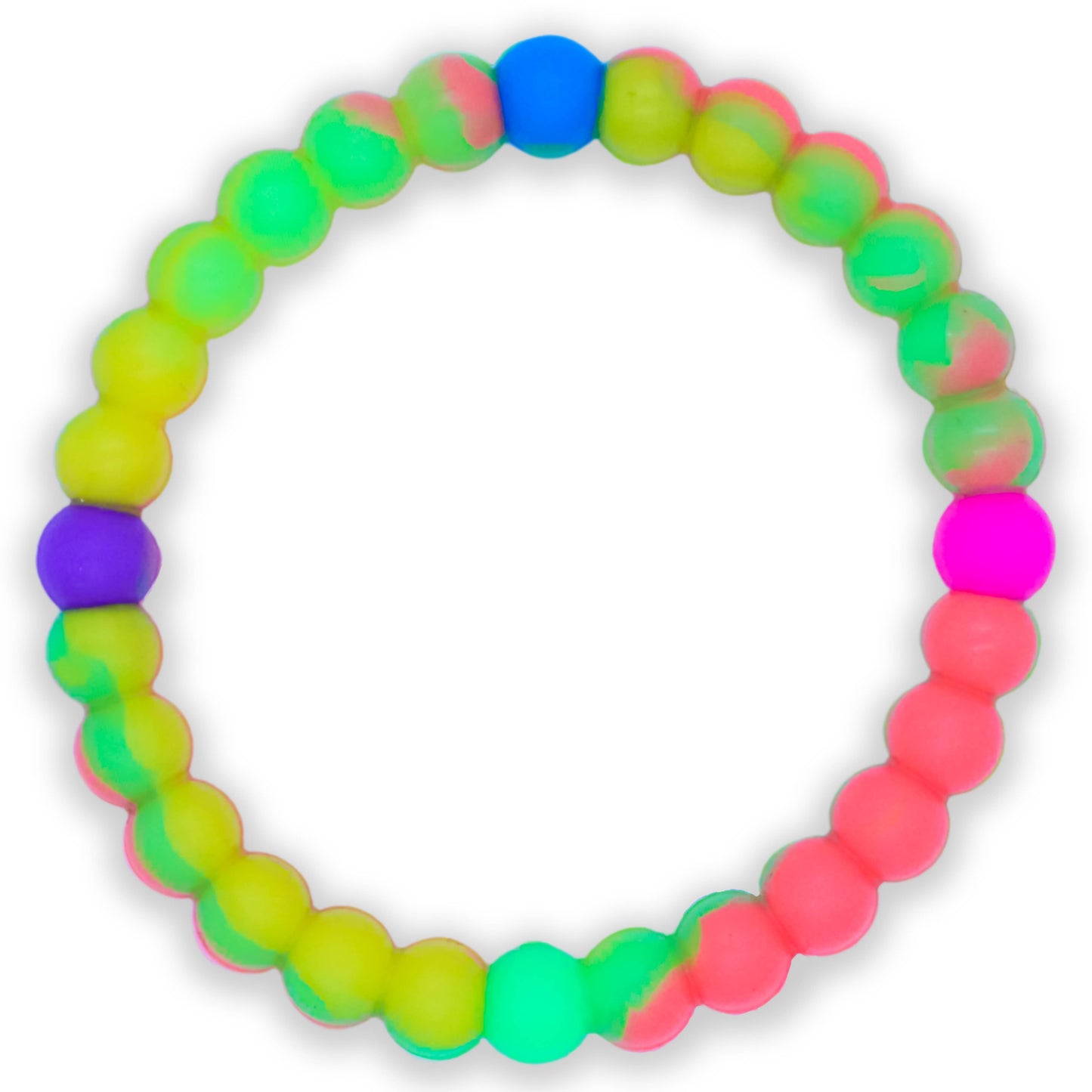 Tie Dye Silicone Beaded Bubble Bracelet: Blue