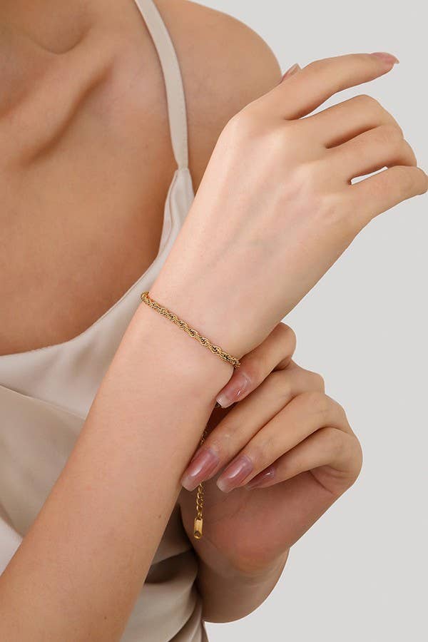 STAINLESS STEEL WATERPROOF TARNISH FREE BRACELET | 40B112: ROPE