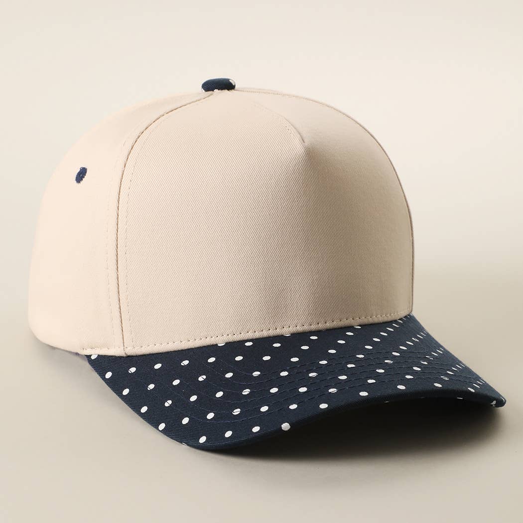 SMALL POLKA DOT Brim Two-Tone Trucker Hat: BRN / One Size