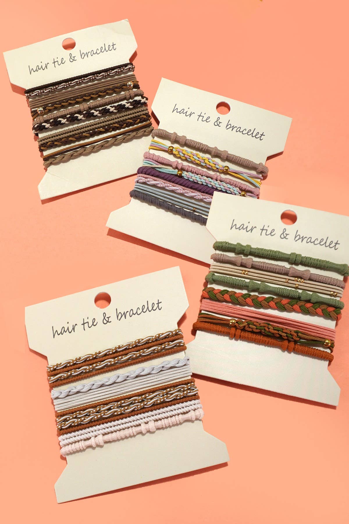 BOHO DUAL FUNCTION KNOT BRACELET HAIR TIES | 40BH103: Pastel