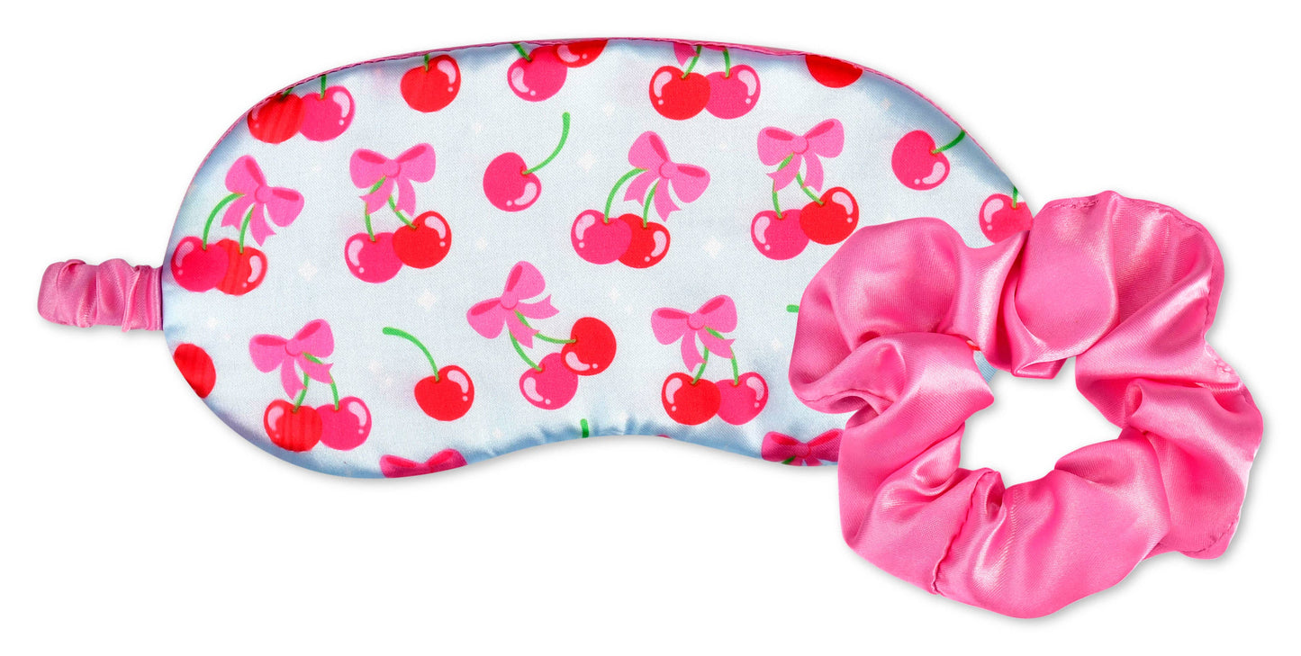 CHEERFUL CHERRIES EYE MASK & SCRUNCHIE SET