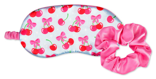 CHEERFUL CHERRIES EYE MASK & SCRUNCHIE SET