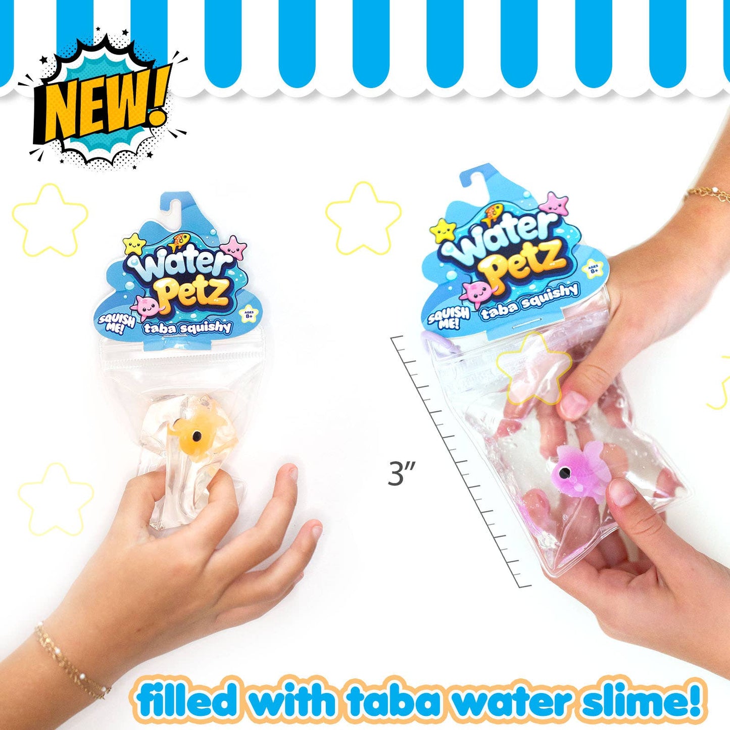 24pc Taba Squishy Mushmeez Water Pets 6 Style Assortment