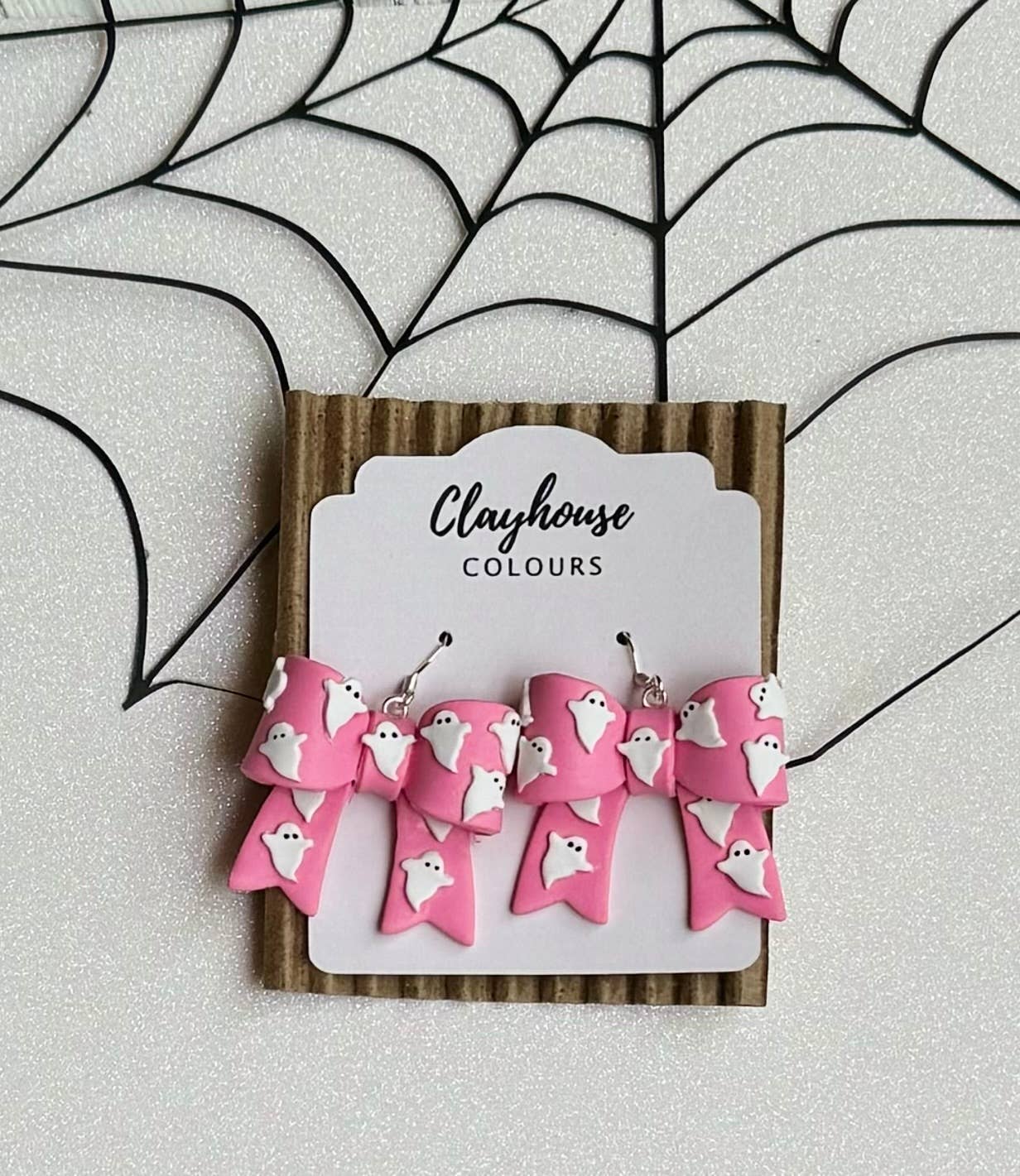 Pink Halloween Earrings : Candy Corn Studs
