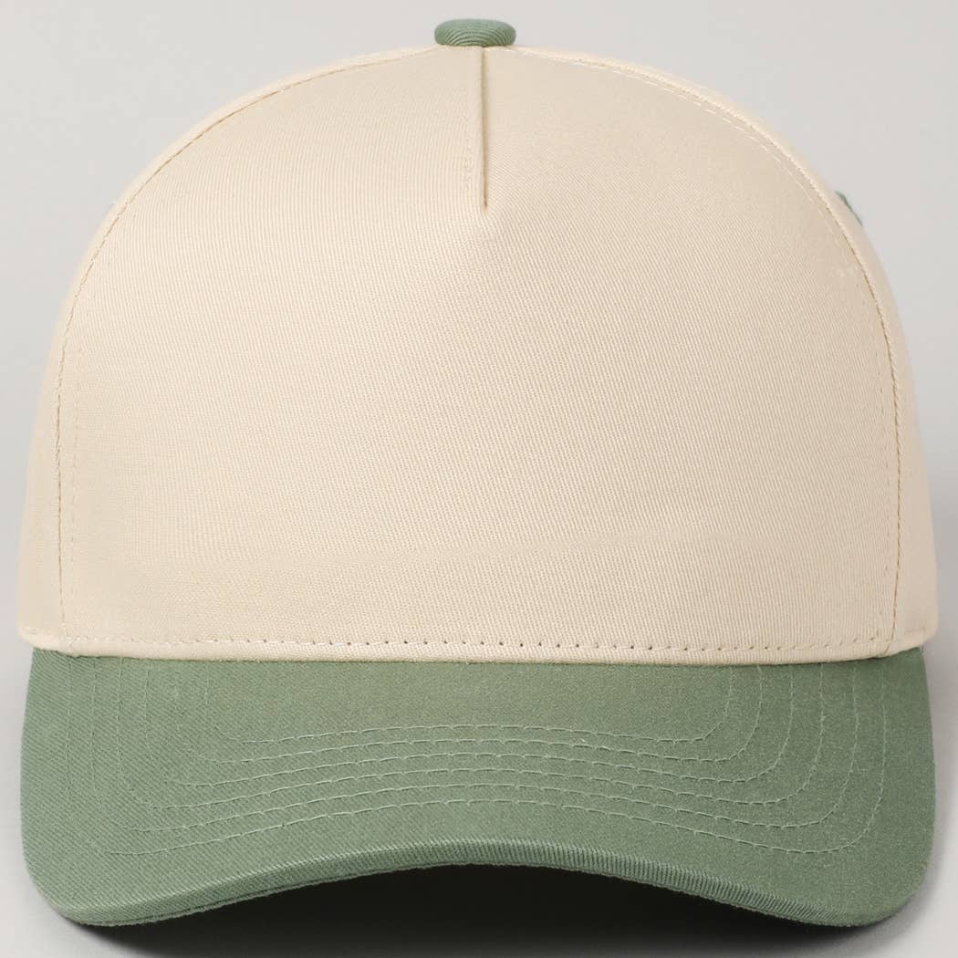 Plain Two-Tone Canvas Cotton Trucker Hat: SKY BLUE / ONE SIZE