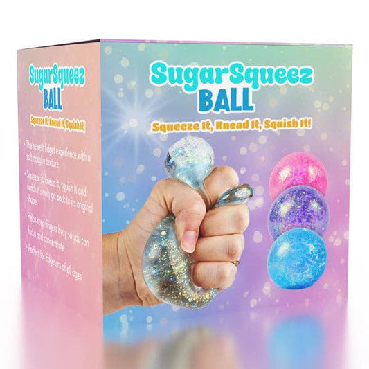 SugarSqueez Squishy Fidget Sugar Stress Ball (1pc) Assorted Colors: Glitter
