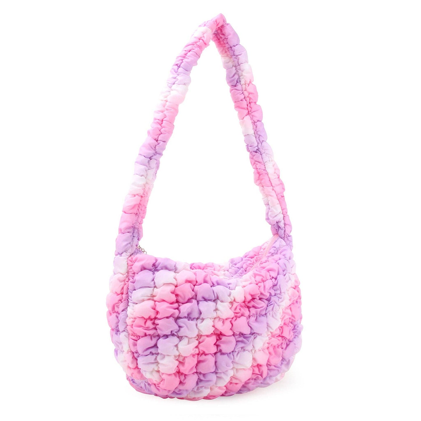 Quilted Scrunchies Hobo Sling Bag: Hot Pink Scrunch