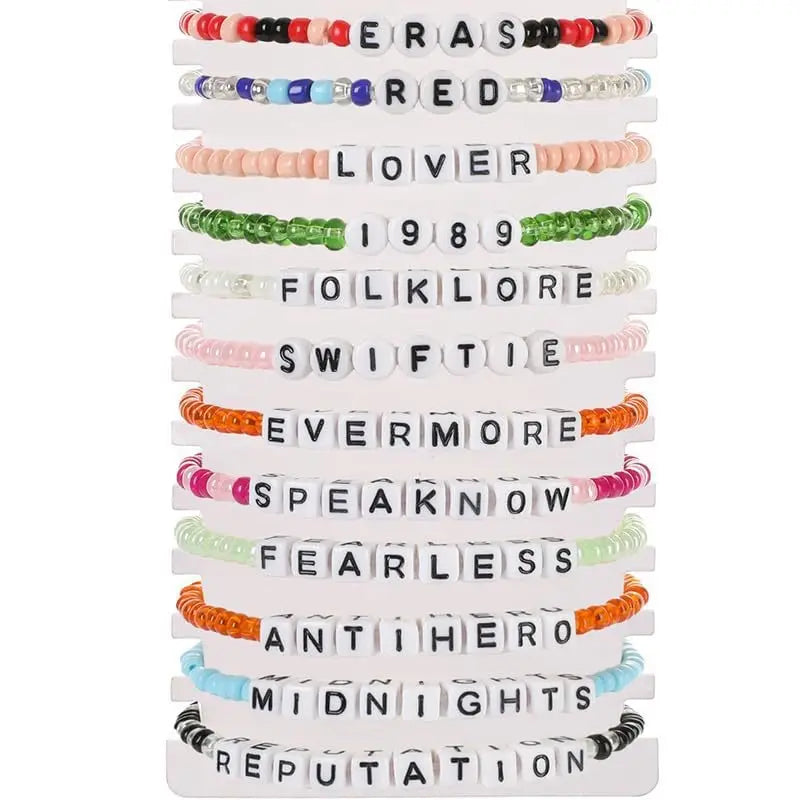 Trading Bead Bracelets for Swiftie Fans Taylor Swift: Set of 12 Bracelets