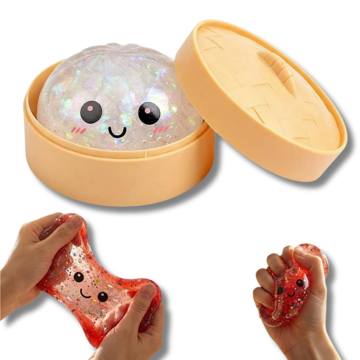 Trendy Dumpling Squishy Glitter Fidget Kids Toy- Assorted