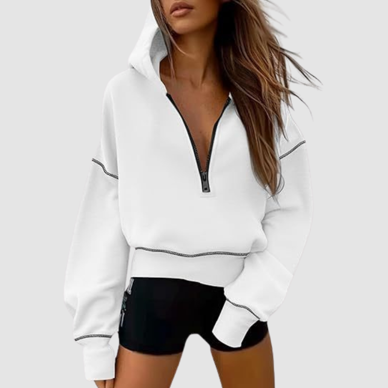 Wholesale pullover hooded half-zip sweatshirt: Grey / S