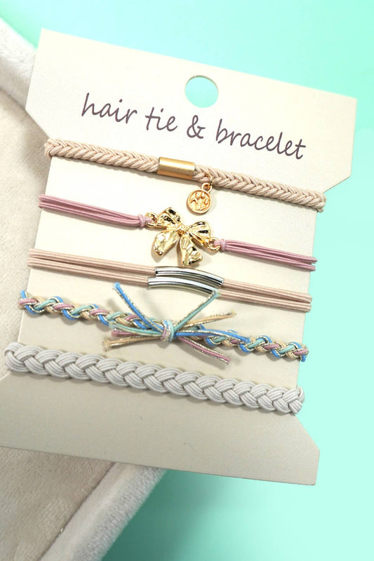 BOHO DUAL FUNCTION KNOT BRACELET HAIR TIES | 40BH104: BOW
