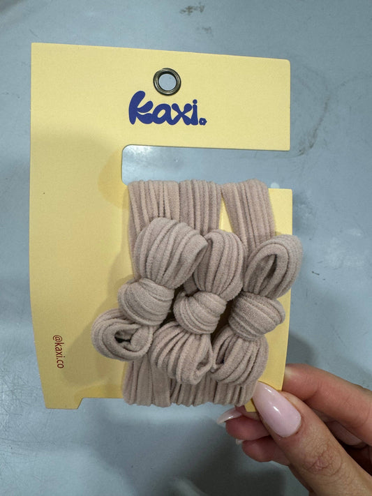 BOW SLICK BACK PONYTAILS (PACK OF 3): BLUSH
