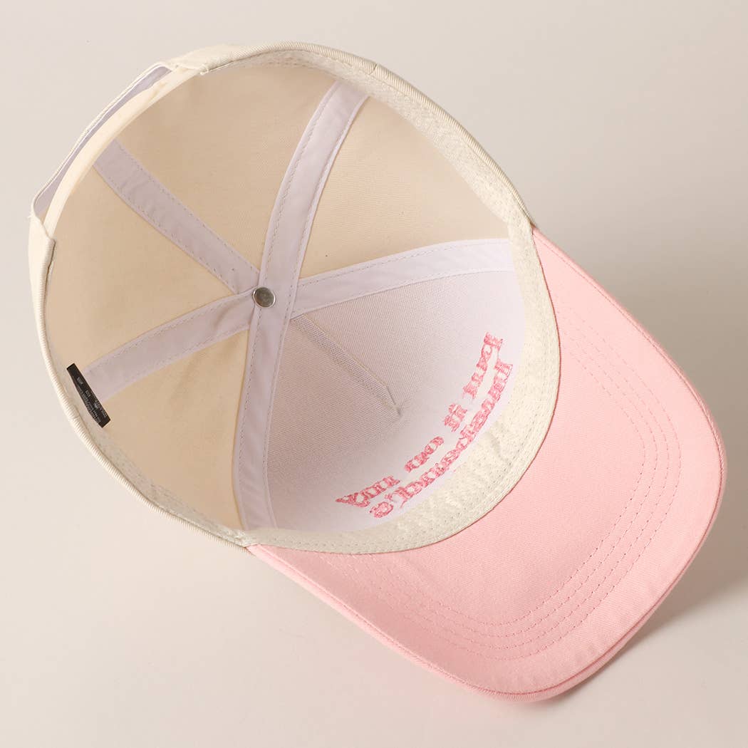 Put it on my husband's tab Embroidery Canvas Cap: Pink / ONE SIZE