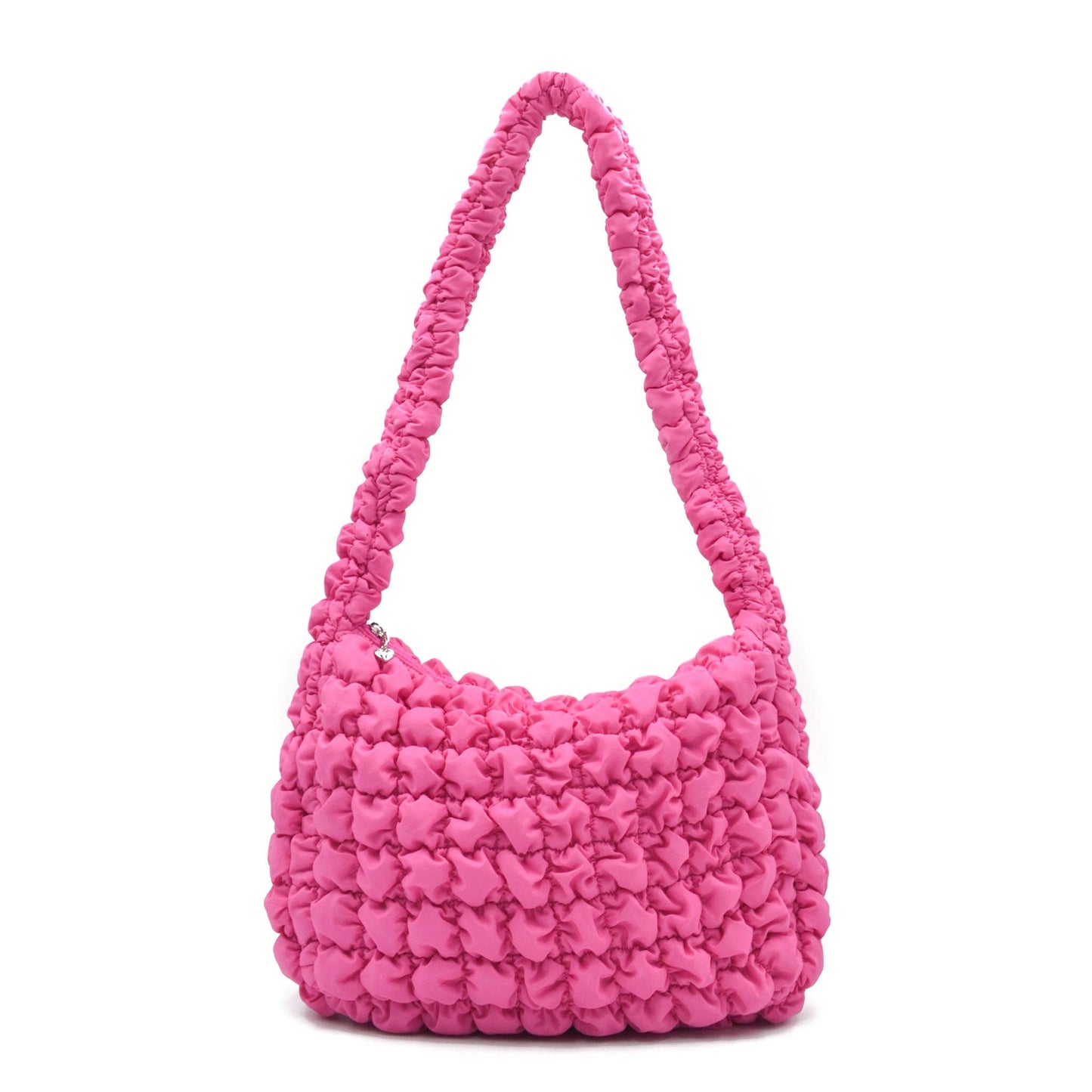 Quilted Scrunchies Hobo Sling Bag: Hot Pink Scrunch