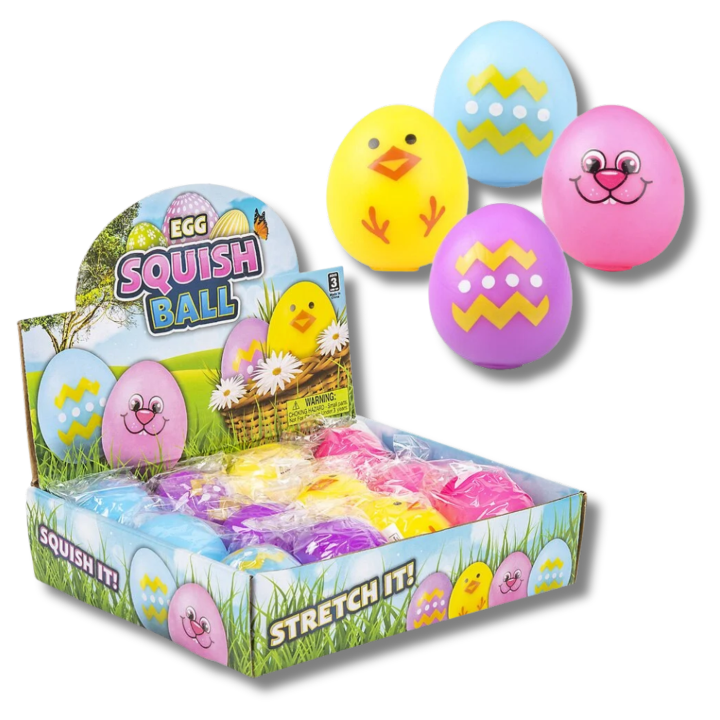 Easter Squeeze & Stretch Gummi Egg Fidget Kids Toy- Assorted