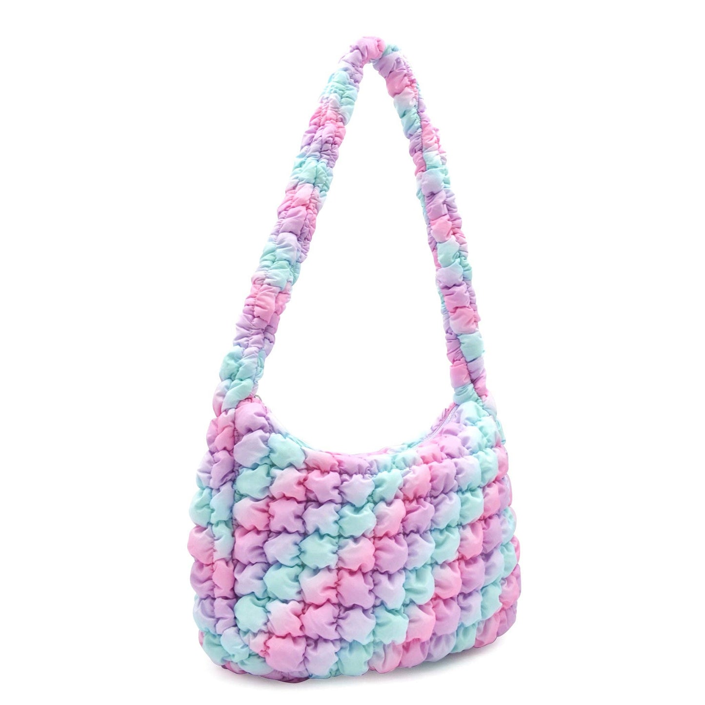 Quilted Scrunchies Hobo Sling Bag: Hot Pink Scrunch