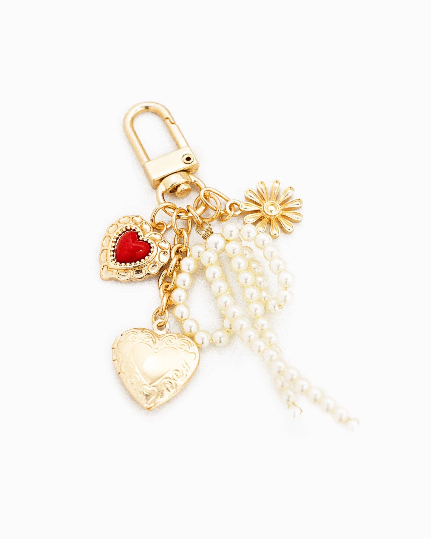 Multi Line Vintage Gothic Bag Charm: Gold