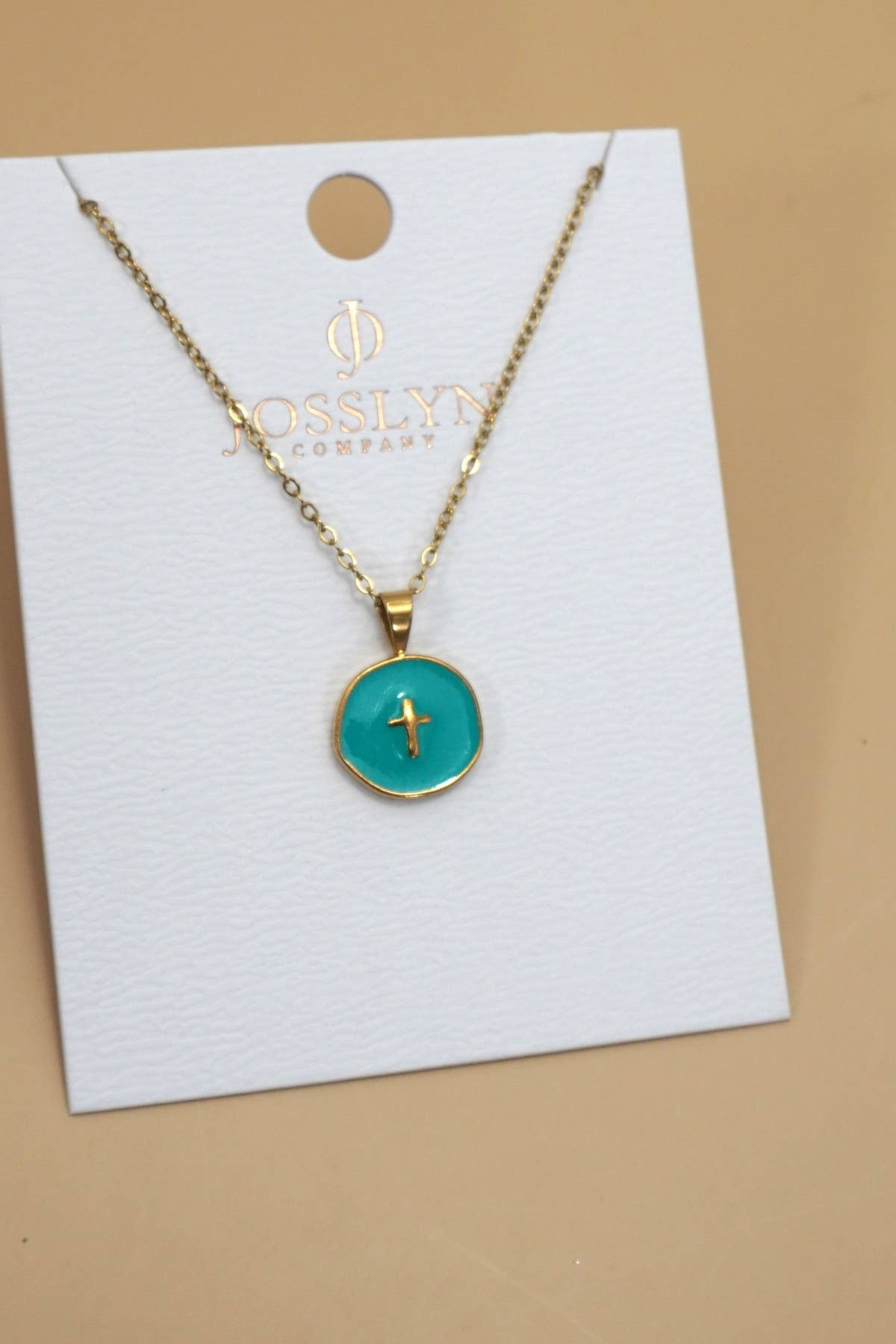 18K STAINLESS STEEL TARNISH FREE CROSS NECKLACE | 40NK9527: HEART GOLD