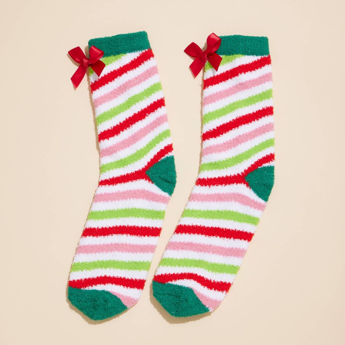 Christmas Fuzzy Socks Assorted Pack of 4: Assorted / One / 4DS98003