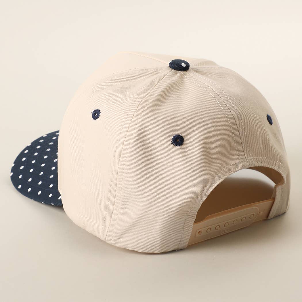 SMALL POLKA DOT Brim Two-Tone Trucker Hat: BRN / One Size