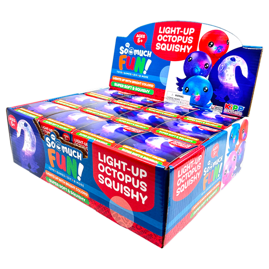 So Much Fun! Squishy Light Up Octopus Boxed Toy - 12/Display: Wholesale Price