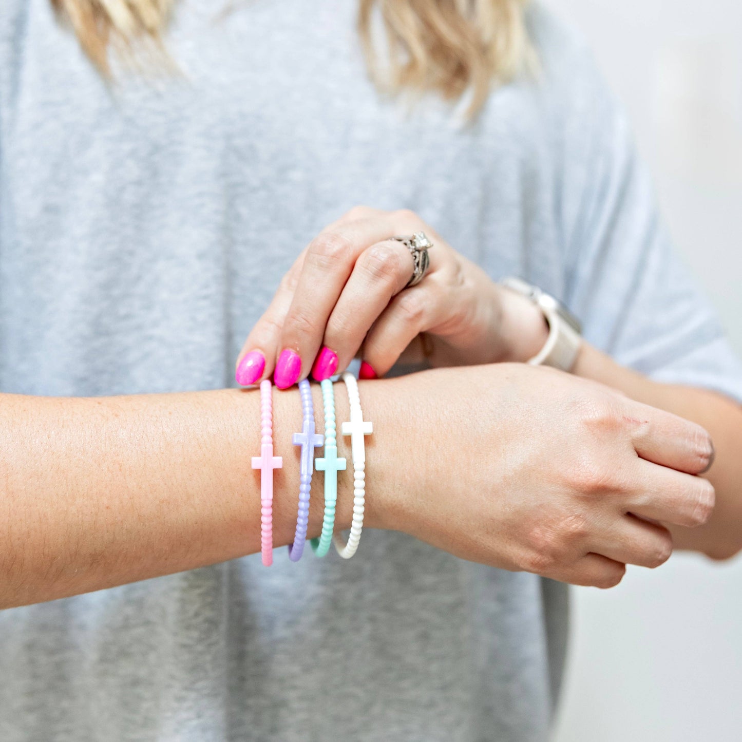 Jesus Bracelets - 25 Packs: Cotton Candy Sky (25 Pack) / Medium
