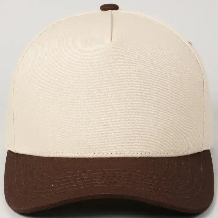 Kids Plain Two Tone Canvas Cotton Baseball Cap : LT PINK / ONE SIZE
