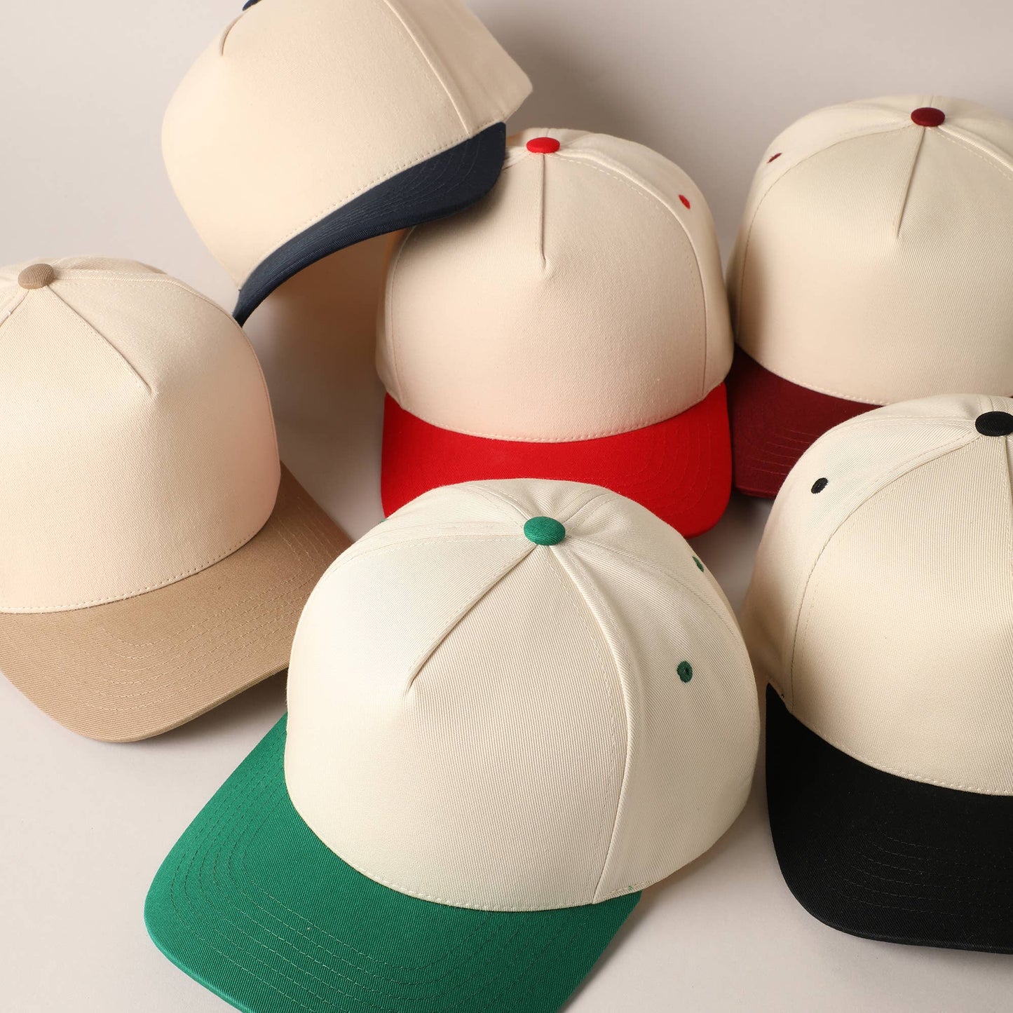 Plain Two-Tone Canvas Cotton Trucker Hat: SKY BLUE / ONE SIZE