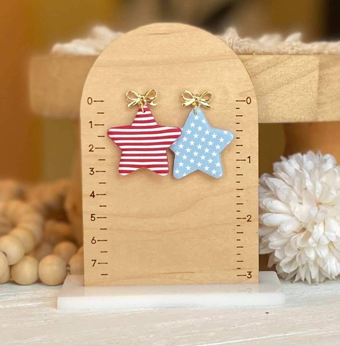 Fourth of July Handmade Earrings | Red White & Blue Earrings: Cowboy Boots