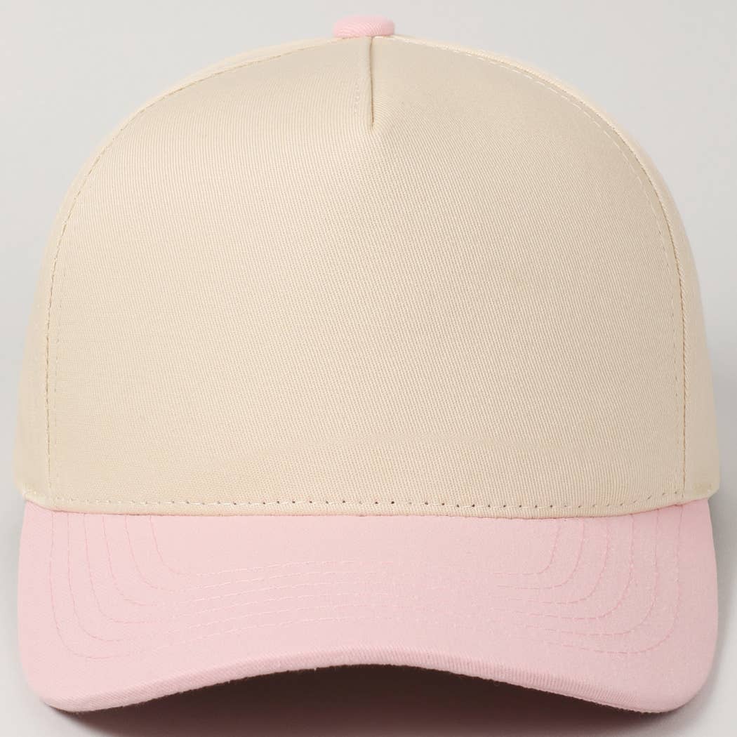 Plain Two-Tone Canvas Cotton Trucker Hat: SKY BLUE / ONE SIZE