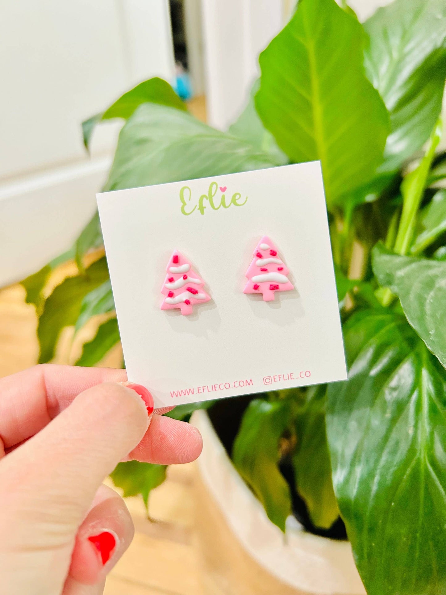 Christmas Tree Cake Stud Earrings Candy Holiday Strawberry: Gold / I Want Both!